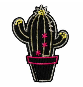 Našitek črn kaktus