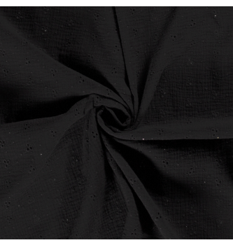 Tetra z vezenimi rožami | črna | 100%CO