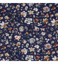 GOTS Tetra Akvarelno cvetje | temnomodra | digitalni tisk | 100%CO