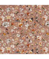 Verhees GOTS Tetra Akvarelno cvetje | roza | digitalni tisk | 100%CO 08099.011
