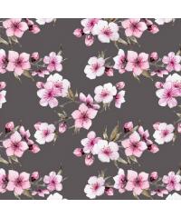 Verhees Jersey Cvetovi češnje | siva | digitalni tisk | 95%CO / 5%EL 07379.007