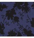 Tencel Črni cvetovi | modra | 100%LC