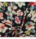 Viskoza Mavrični cvetovi | črna | digitalni tisk | 100%VI