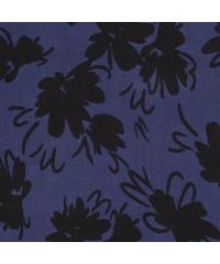 Nooteboom Tencel Črni cvetovi | modra | 100%LC 14439.006