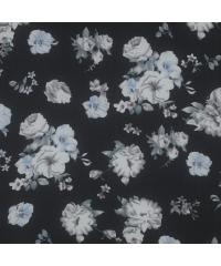 Verhees Šifon Romantično cvetje | črna | 100%PL A4519.001