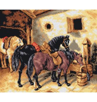 Gobelin Konji pri pitju vode | John Frederick Herring | 40x50cm