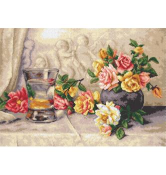 Gobelin Rože na svili | Elizabeth King | 50x70cm