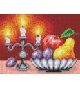 Gobelin Skleda sadja ob svečah | 18x24cm
