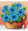 Gobelin Lonček modrega cvetja | 15x15cm