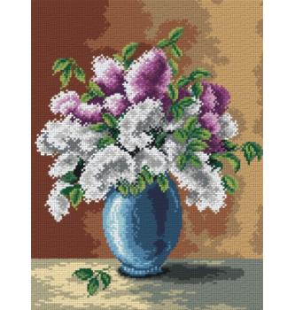Gobelin Belo vijoličasto cvetje | 30x40cm