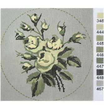 Gobelin set Bele rože | 15x15cm