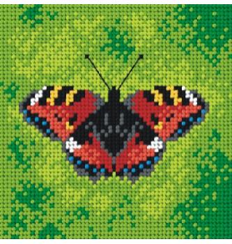 Gobelin Rdeči metulj | 15x15cm