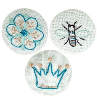 Komplet GUMBI: rožica, krona in čebela