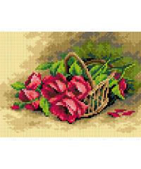 ORCHIDEA Gobelin Vrtnice v košari | 18x24cm 2717F