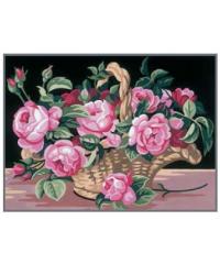 ROYAL PARIS Gobelin Košara z vrtnicami | 22x30cm 9880141-00118