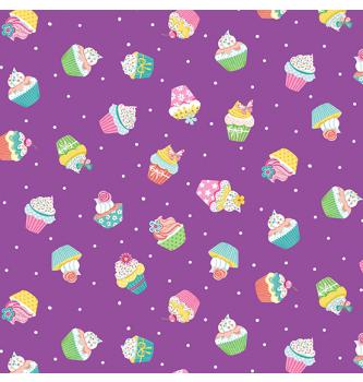 Patchwork blago Daydream cupcakes lilac | 110cm