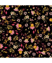 Verhees Poplin Čarobne rože | črna | 100%CO 08238.008