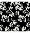 Pamučni saten Nežno cveće | crna | 95%CO / 5%EL