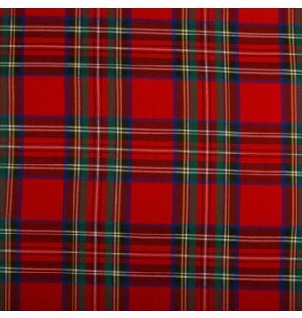 Tkanina za kostime Škotski karo | crvena | 80%PL / 18%VI / 2%EL