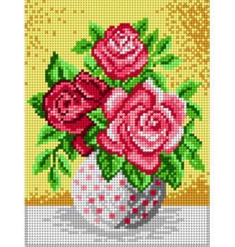 Goblen Ruže u tačkastoj vazi  | 18x24cm