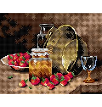 Goblen Mrtva priroda jagode | Alfred Arthur Brunel de Neuville | 24x30cm