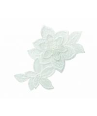 MONO-QUICK Prišivač Beli cvet sa šljokicama 14476