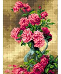ORCHIDEA Goblen Roze ruže u staklenoj vazi | Albert Tibulle de Lavault | 30x40cm 2677J