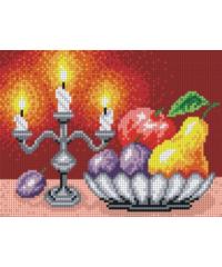 ORCHIDEA Goblen Posuda voća sa svećama | 18x24cm 1621F