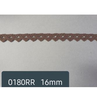 Klekljana čipka | bombaž | rjava | 18 mm