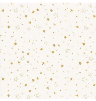 Poplin Zlate zvezdice | metalik | krem | 100%CO