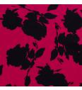 Bombažni saten Abstraktne rože | fuksija | 98%CO / 2%EL