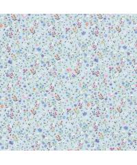 Nooteboom Poplin Pisane cvetlice | svetlomodra | 100%CO 19733.002