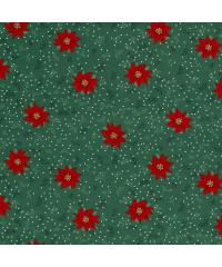 Nooteboom Poplin Božične zvezde | zelena | 100%CO 20736.025