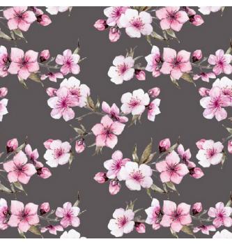 Jersey Cvetovi češnje | siva | digitalni tisk | 95%CO / 5%EL