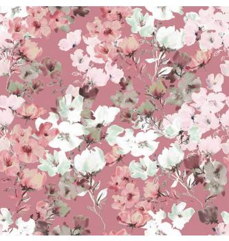 GOTS Jersey Pomladni cvetovi | roza | digitalni tisk | 95%CO / 5%EL