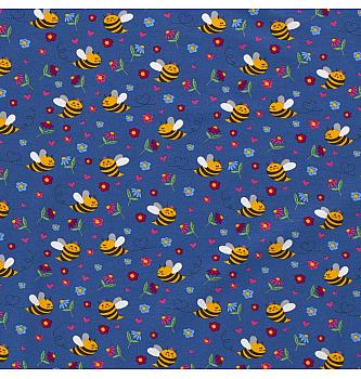 Jersey Zaljubljene čebele | modra | 95%CO / 5%EL