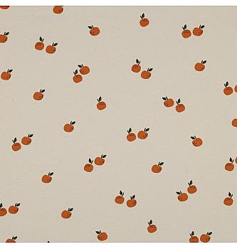 GOTS jersey Mini pomaranče | naravna | 95%CO / 5%EL