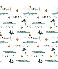 Verhees GOTS Jersey Krokodili | bela | 95%CO / 5%EL 08267.001