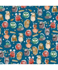 Verhees GOTS Jersey Pošastki | jeans | digitalni tisk | 95%CO / 5%EL 08412.005