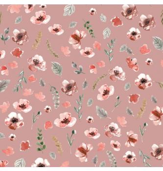 Prevešanka Cvetje | stara roza | digitalni tisk | 95%CO / 5%El