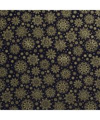 Nooteboom Poplin Zlate snežinke | metalik | modra | 100%CO 20712.008