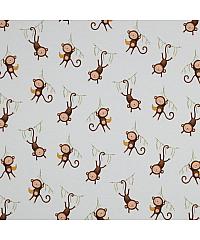 Verhees GOTS jersey Ljubke opice | bela | digitalni tisk | 95%CO / 5%EL 06399.021