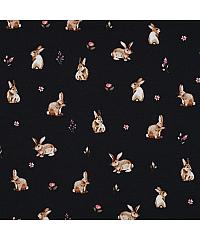 Verhees Jersey Zajčkov vrt | temnomodra | digitalni tisk | 95%CO / 5%EL 04116.003