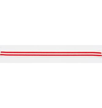 Okrasni trak | 141 | belo-rdeče črte | 10mm x 2m