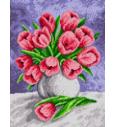 Gobelin Tulipani v sivi vazi | 30x40cm