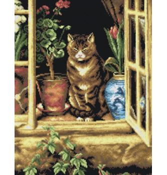 Gobelin Mačka na oknu | Ralph Headley | 40x50cm