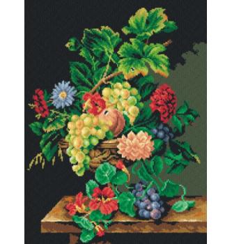 Gobelin Šopek cvetja in sadja | Jean-Claude Rubellin | 40x50cm