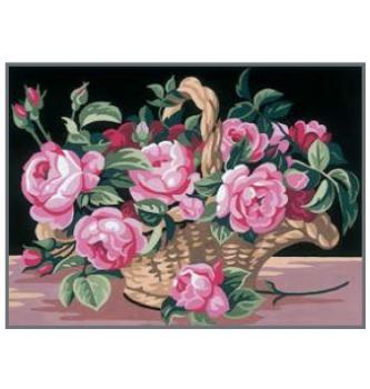 Gobelin Košara z vrtnicami | 22x30cm