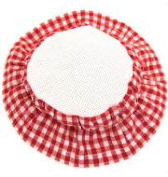 Pokrivalo za kozarce z marmelado | 119 | rdeče-bel karo | 8cm
