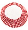 Pokrivalo za kozarce z marmelado | 119 | rdeče-bel karo | 8cm